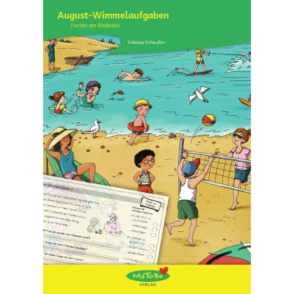 August-Wimmelaufgaben - Ferien am Badesee