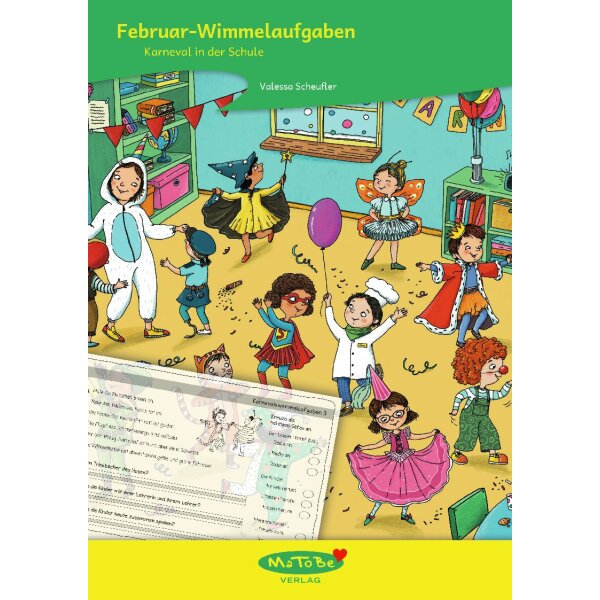 Februar-Wimmelaufgaben - Karneval in der Schule