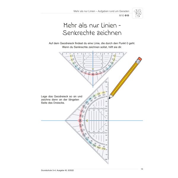 Mehr als nur Linien - Aufgaben rund um Geraden (Klasse 3/4)