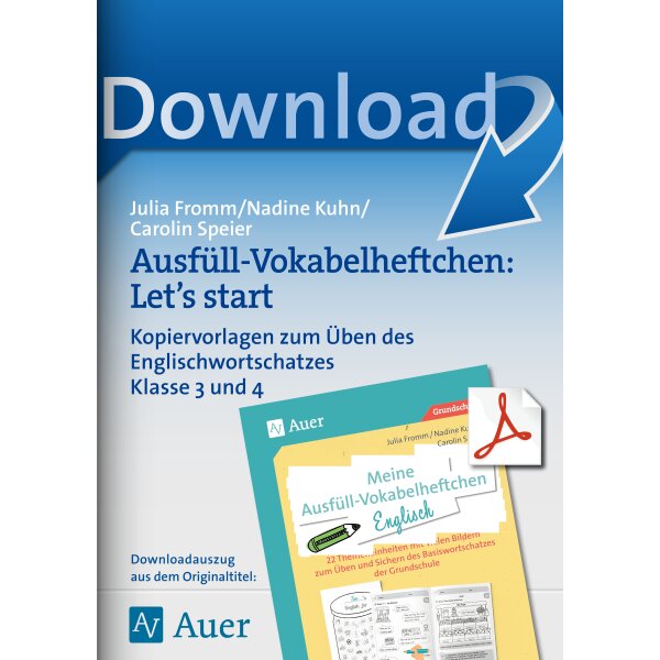 Lets start - Ausfüll-Vokabelheftchen Englisch Klasse 3/4