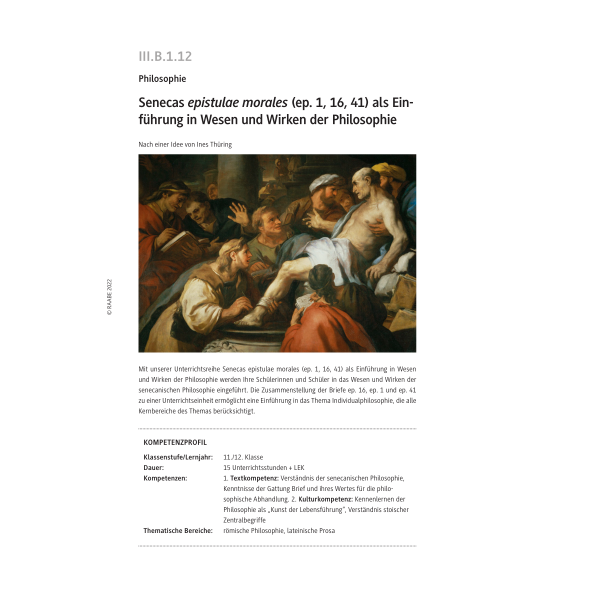 Senecas epistulae morales - Einführung in Wesen und Wirken der Philosophie