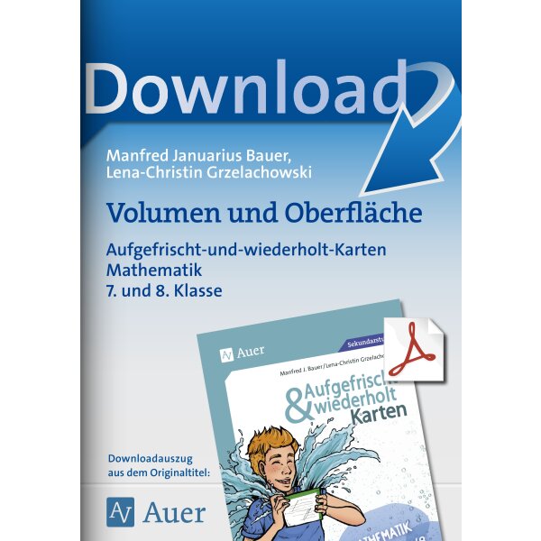 Volumen und Oberfläche - Aufgefrischt und wiederholt  Klasse 7/8