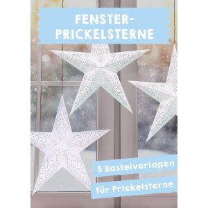 Fenster-Prickelsterne für Winter und Weihnachten