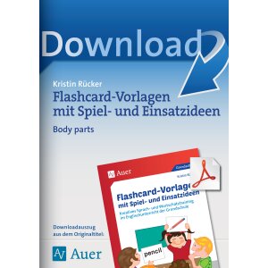Flashcards-Vorlagen mit Spiel- und Einsatzideen - Body parts