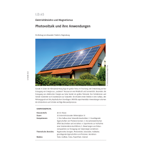Photovoltaik und ihre Anwendungen