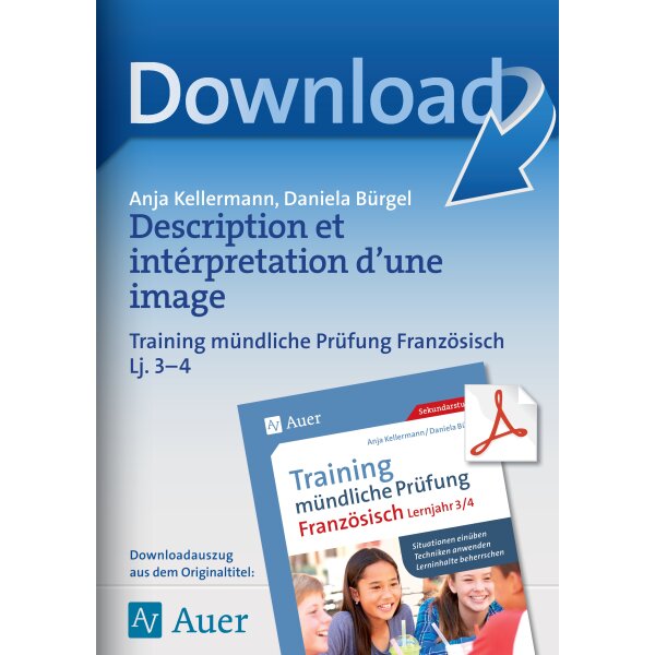 Description et intérpretation d’une image - Training mündliche Prüfung Französisch