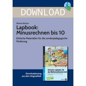 Einfaches Lapbook: Minusrechnen bis 10
