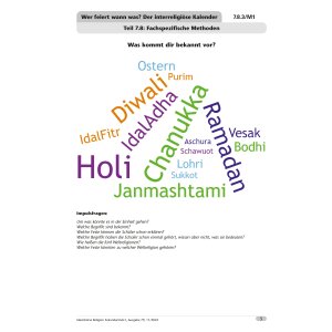 Der interreligiöse Kalender - Klassen 7-10