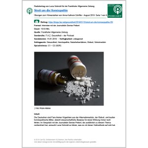 Übungen zu Podcast: Streit um die Homöopathie