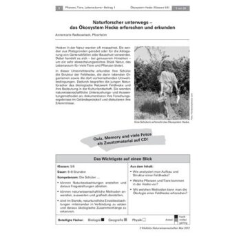 Naturforscher unterwegs - das Ökosystem Hecke erforschen und erkunden (PDF)