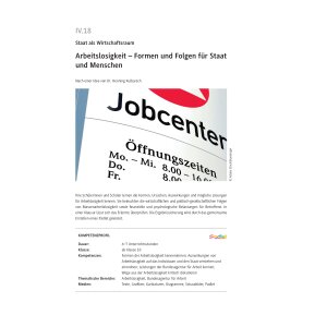 Arbeitslosigkeit - Formen und Folgen für Staat und...