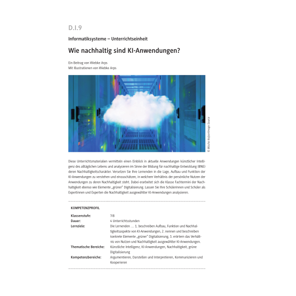 Wie nachhaltig sind KI-Anwendungen? Klassen 7/8