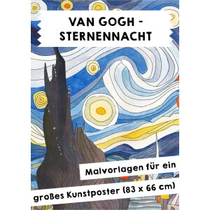 van Gogh - Sternennacht. Wandbild in Gruppenarbeit