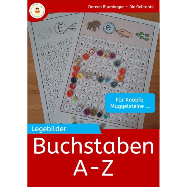 Buchstaben A-Z - Legebilder für Knöpfe, Muggelsteine ...