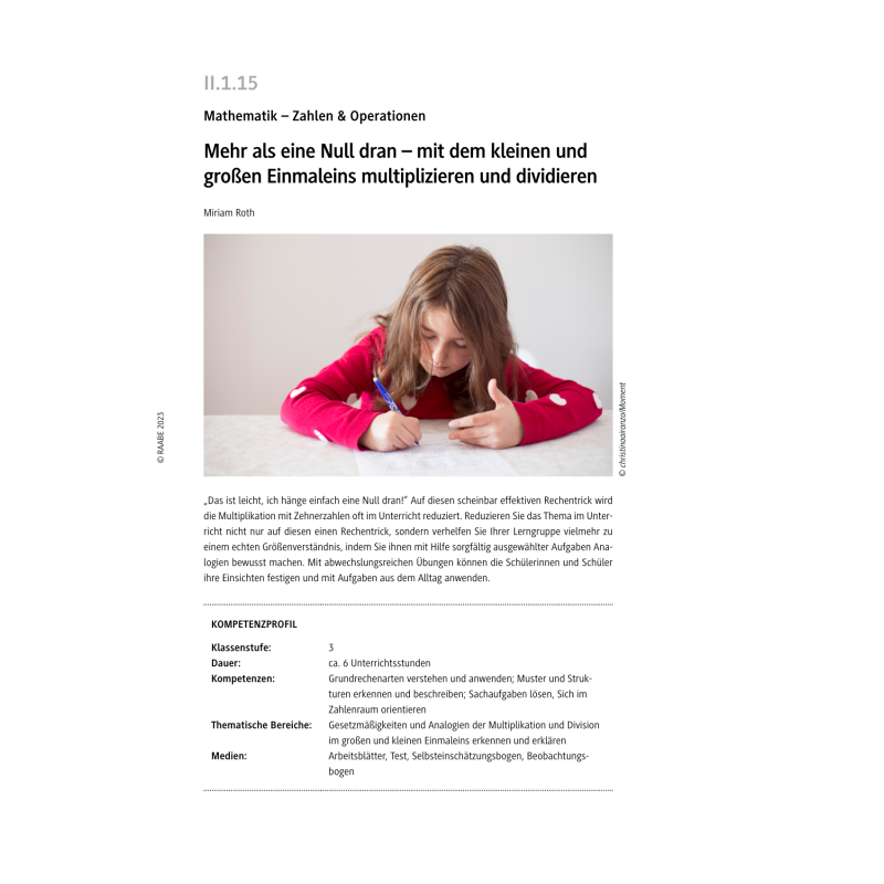 Mit dem kleinen und großen Einmaleins multiplizieren und dividieren