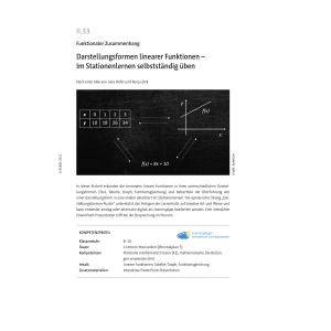 Darstellungsformen linearer Funktionen - Stationenlernen...