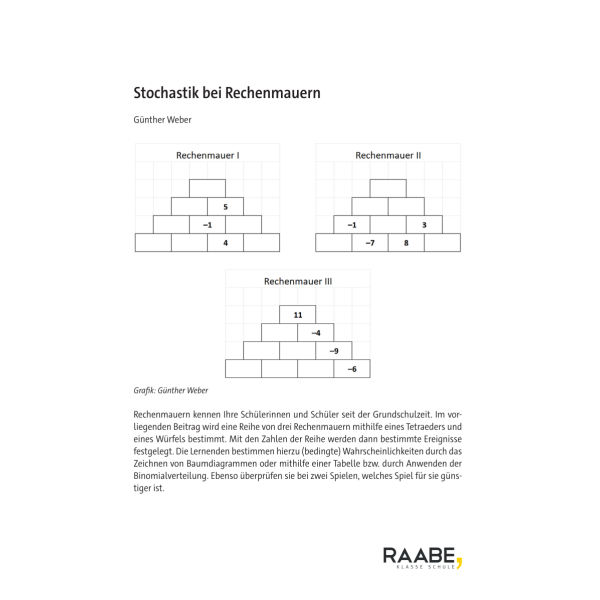 Stochastik bei Rechenmauern