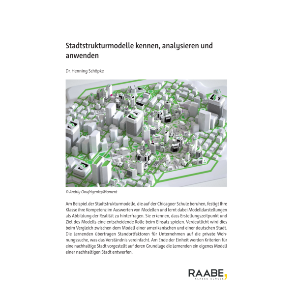 Stadtstrukturmodelle kennen, analysieren und anwenden