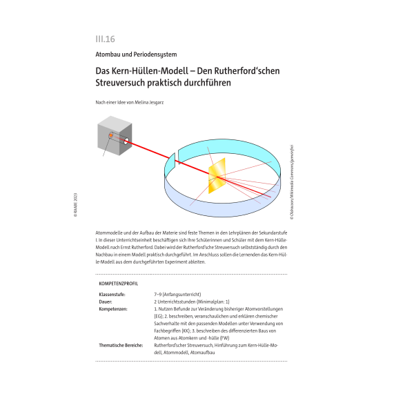 Den Rutherfordschen Streuversuch praktisch durchführen (Klassen 7-9)