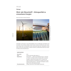 Wind- oder Wasserkraft? Biologie Klassen 8-10