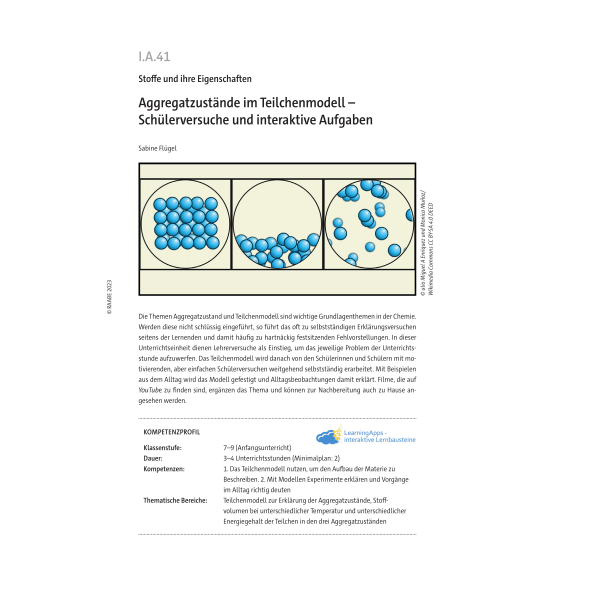 Aggregatzustände im Teilchenmodell - Schülerversuche und interaktive Aufgaben