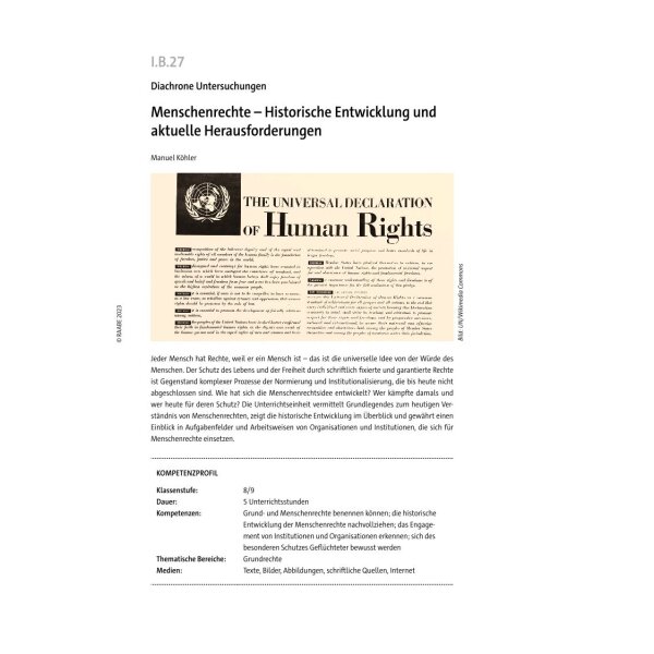Menschenrechte - Historische Entwicklung und aktuelle Herausforderungen