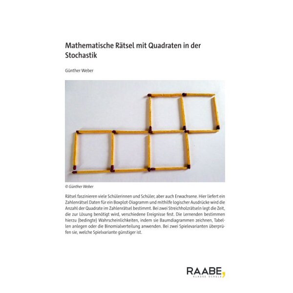 Mathematische Rätsel mit Quadraten in der Stochastik