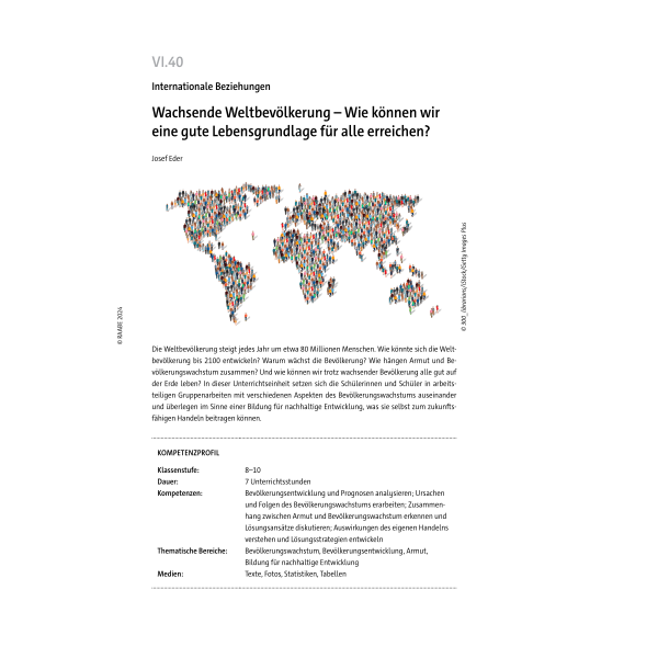 Wachsende Weltbevölkerung - Klassen 8-10