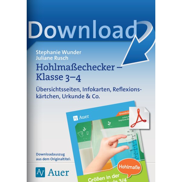 Übersichtsseiten, Schätzkarten, Urkunde & Co. Hohlmaße Klasse 3/4
