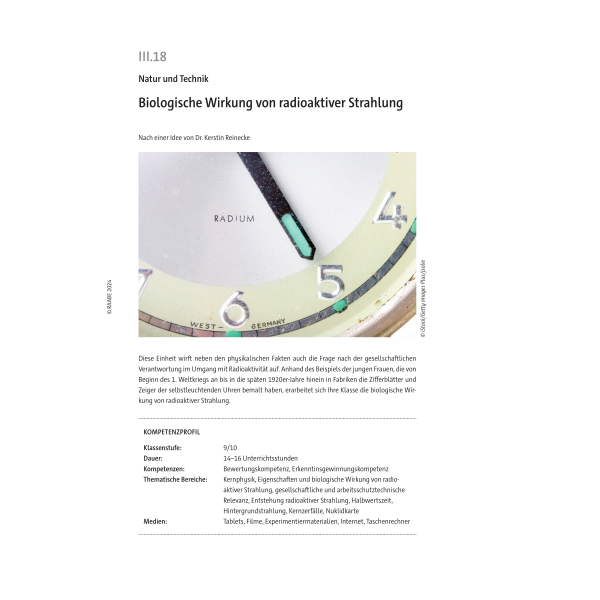 Biologische Wirkung von radioaktiver Strahlung - Klasse 9/10
