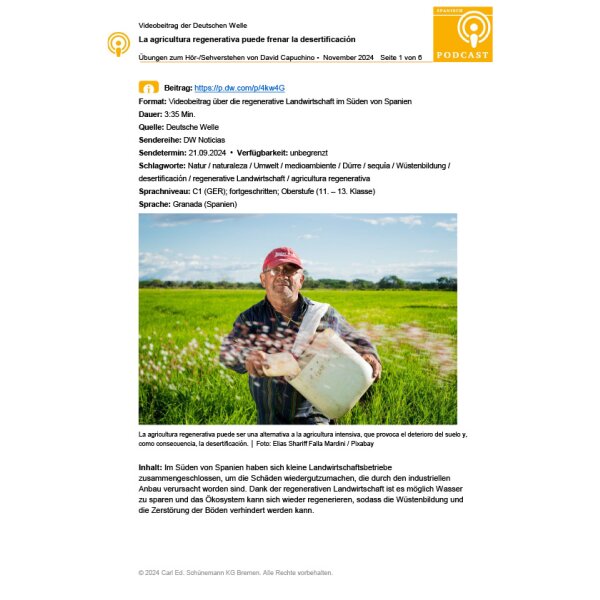 Hör- und Sehverstehen: La agricultura regenerativa puede frenar la desertificación
