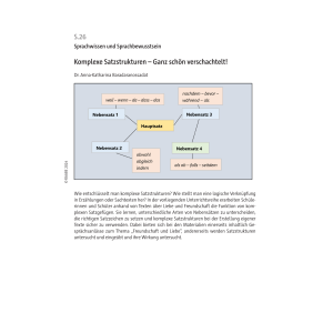 Komplexe Satzstrukturen - Klasse 7/8