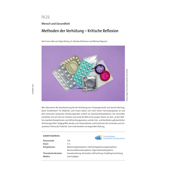 Methoden der Verhütung - Klasse 7/8
