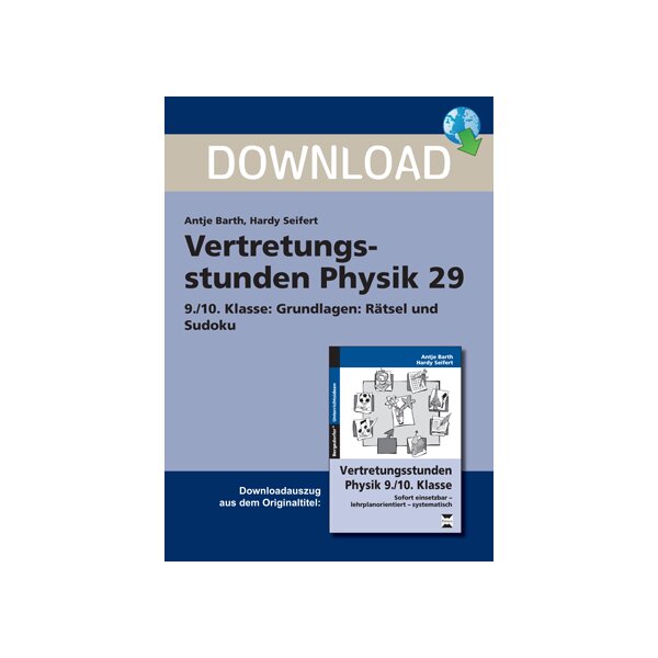 Grundlagen: Rätsel und Sudoku - Vertretungsstunde Physik Klasse 9/10