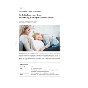 Die Entstehung eines Babys - Klasse 3/4