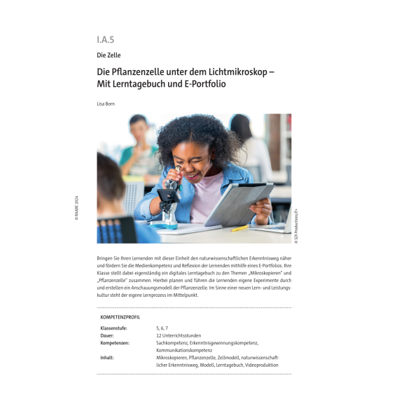 Die Pflanzenzelle unter dem Lichtmikroskop - Klasse 5/6