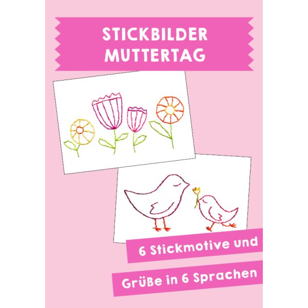 Muttertag - Stickbilder Druckvorlagen