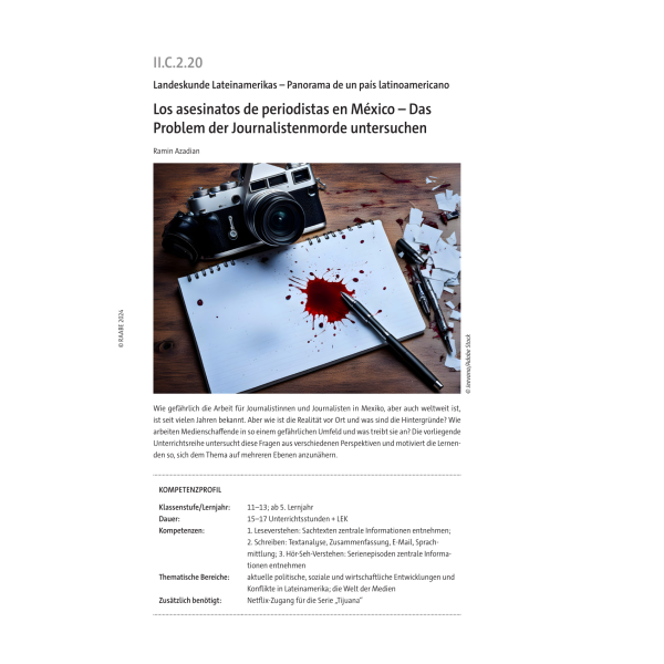 Los asesinatos de periodistas en México - Spanisch SEK II