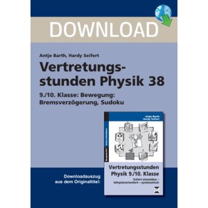 Bewegung: Bremsverzögerung -Vertretungsstunde Physik...