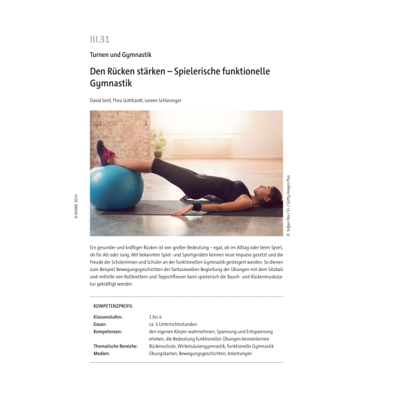 Den Rücken stärken - Spielerische funktionelle Gymnastik
