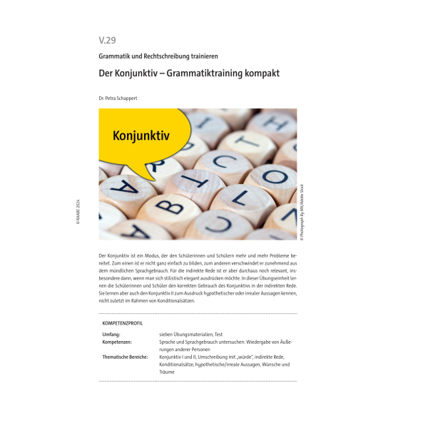 Konjunktiv: Grammatiktraining kompakt - Berufliche Schulen