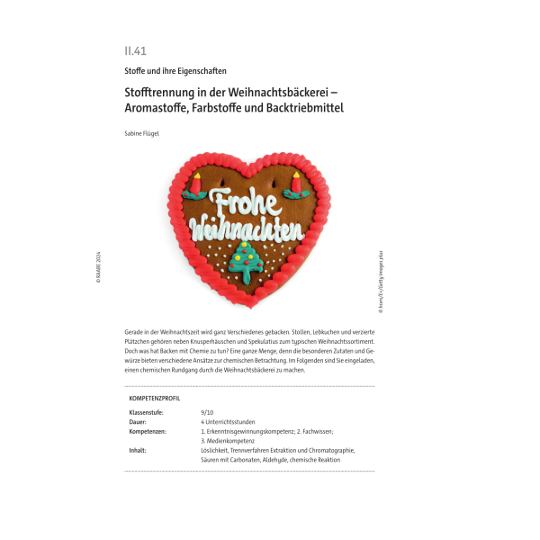 Stofftrennung in der Weihnachtsbäckerei - Chemie Kl. 9/10