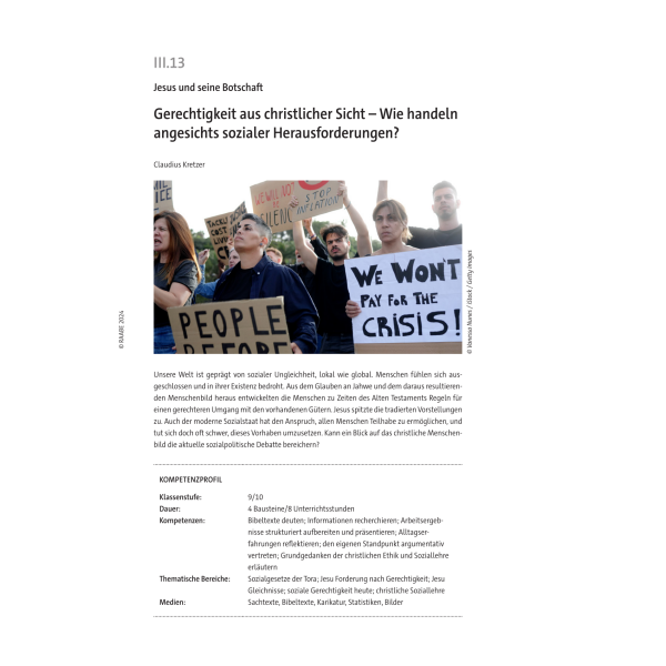 Gerechtigkeit aus christlicher Sicht