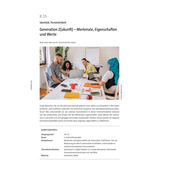 Generation Z(ukunft) - Unterrichtseinheit Pädagogik