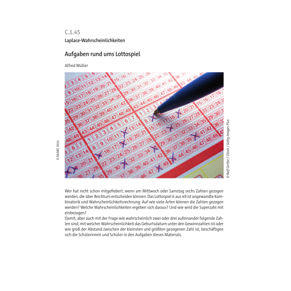 Aufgaben rund ums Lottospiel