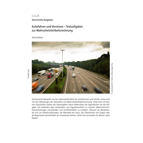 Autofahren und Verreisen - Aufgaben zur Wahrscheinlichkeitsrechnung