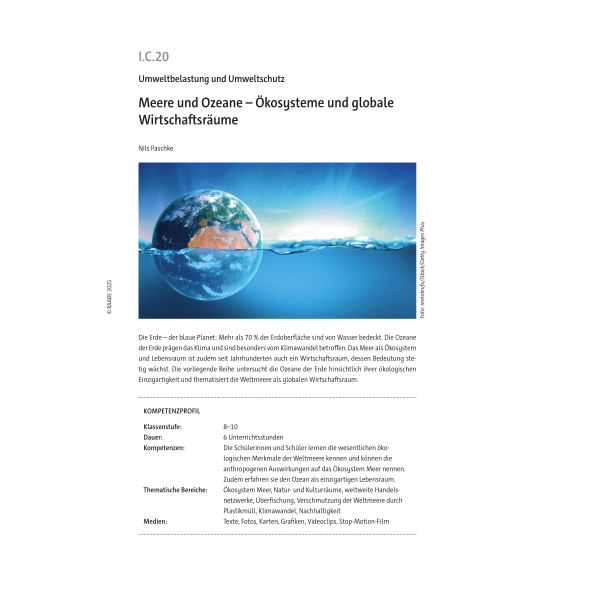 Meere und Ozeane Ökosysteme und globale Wirtschaftsräume - Klassen 8-10