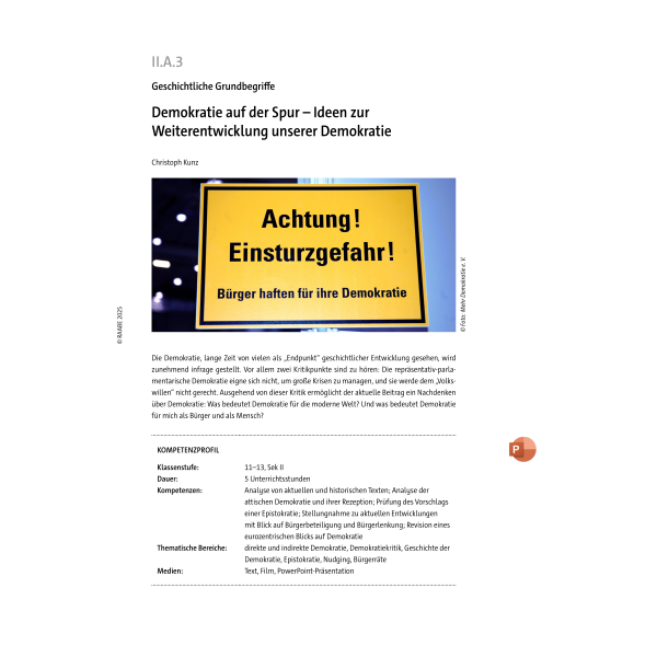 Demokratie auf der Spur - Geschichte SEK II