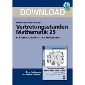 Vertretungsstunde Mathe 9. Klasse: Quadratische Funktionen