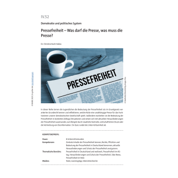 Pressefreiheit - Unterrichtseinheit Berufsschule